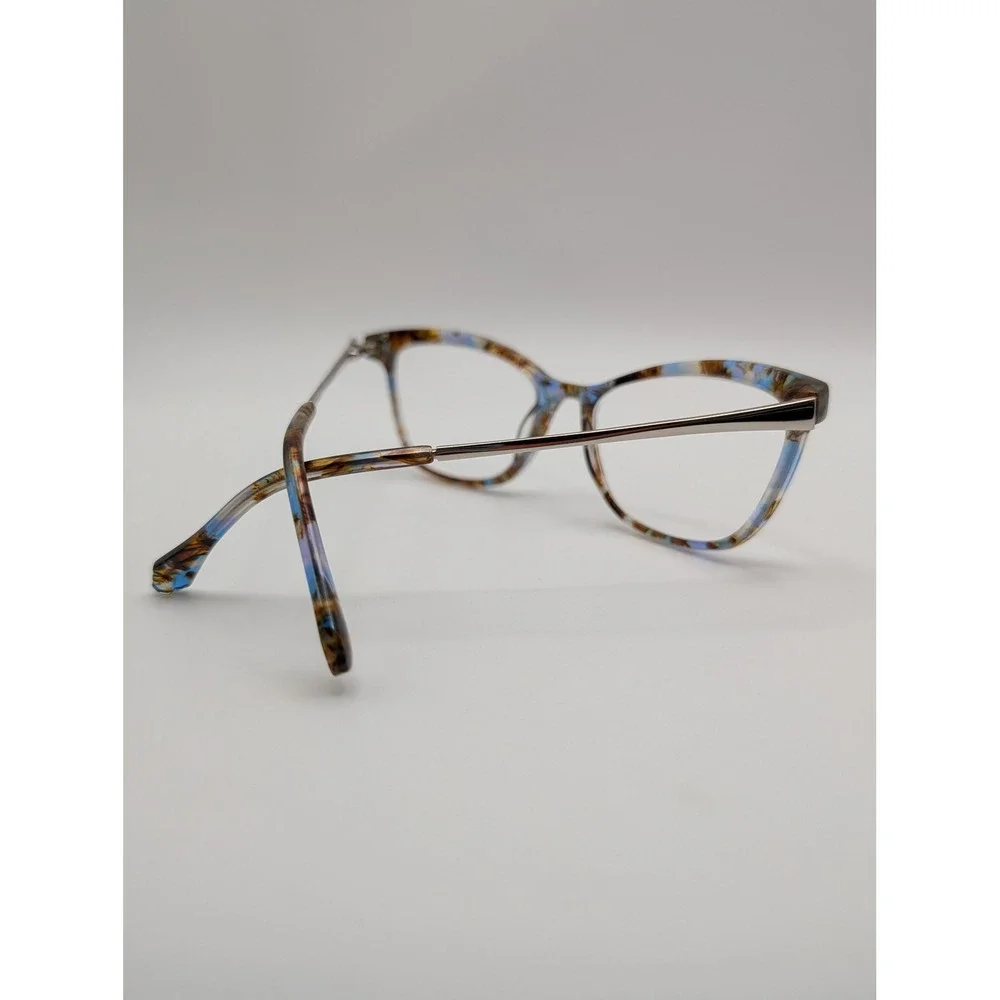 Badgley Mischka Ellia Blue Cat Eye Eyeglass Frames 53-16-135 Women's Rx Glasses
